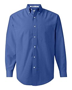 FeatherLite® Long Sleeve Stain- Resistant Oxford Shirt-French Blue