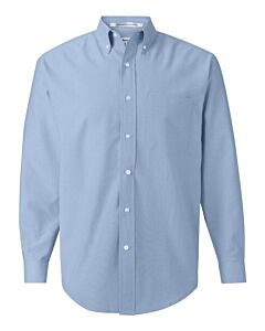 FeatherLite® Long Sleeve Stain- Resistant Oxford Shirt-Light Blue