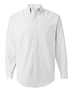FeatherLite® Long Sleeve Stain- Resistant Oxford Shirt-White