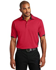 Port Authority® Dry Zone® Colorblock Ottoman Polo-Engine Red/Black