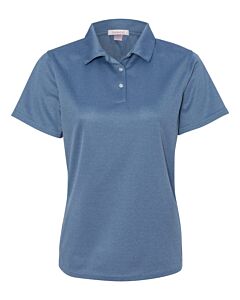FeatherLite® Ladies&amp;#039; Moisture-Free Mesh Sport Shirt-Heathered Blue